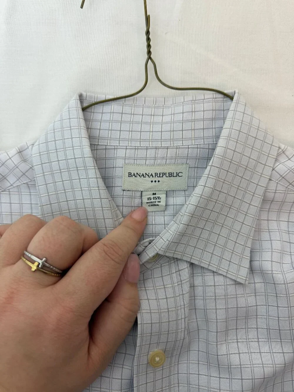 Banana Republic Blue Plaid Dress Shirt
